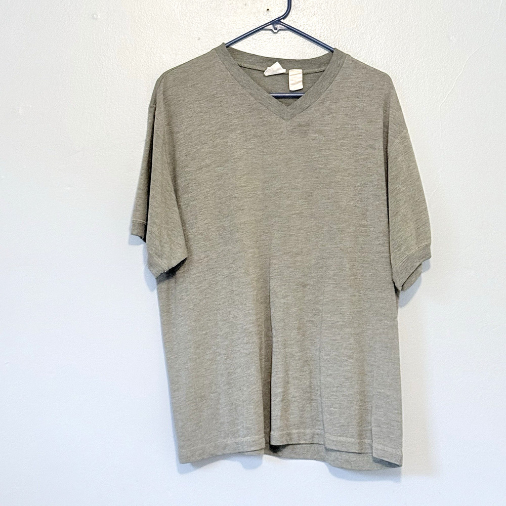 The North Face T Shirt Mens XL Olive Green V Neck Short Sleeve Gorpcore Outdoor